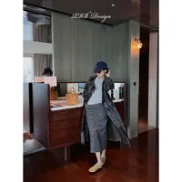 RRB Design 珍稀象羔级小湖羊脊柱纹时髦气质中长款皮草外套