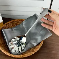 18/10不锈钢贝壳圆点汤勺分餐勺长24cm 宽6.8cm 厚1.4mm 重100g