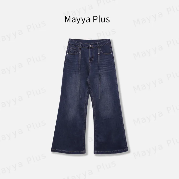【比例玩家】Mayya Plus麦芽定制秋冬流光风微喇阔腿牛仔裤32537839