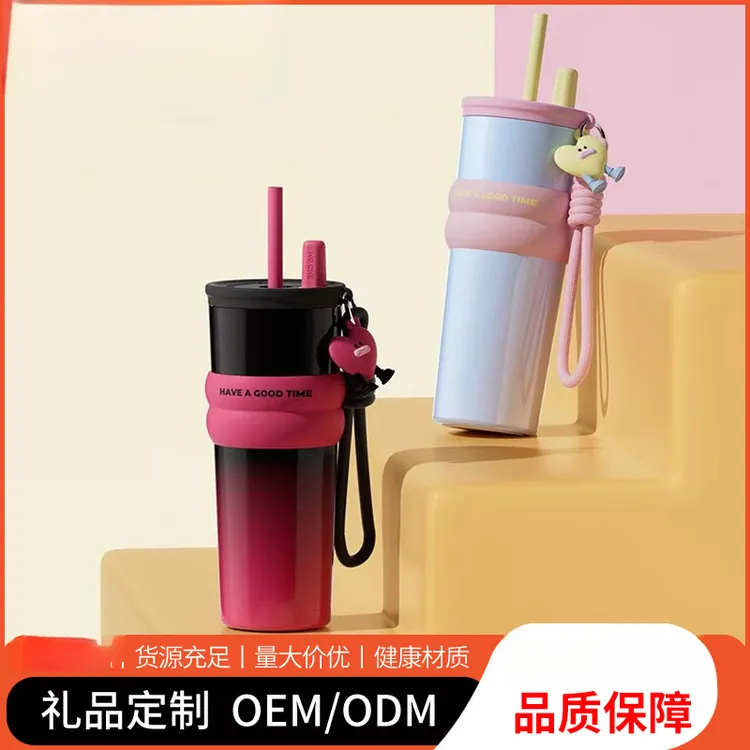 高颜值巨无霸保温杯316不锈钢咖啡新款冰霸杯吸管水杯随行大容量