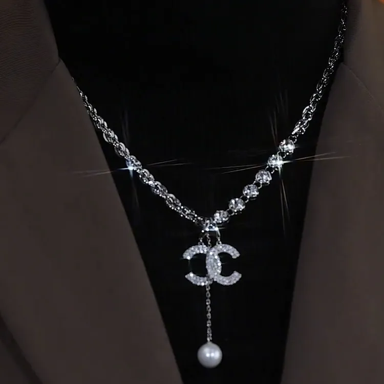 铜合金项链 【不掉色】双C字母项链款毛衣链简约轻奢时尚高级感项链