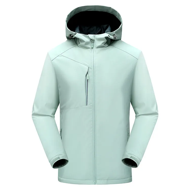 户外防风防水加绒单层冲锋衣