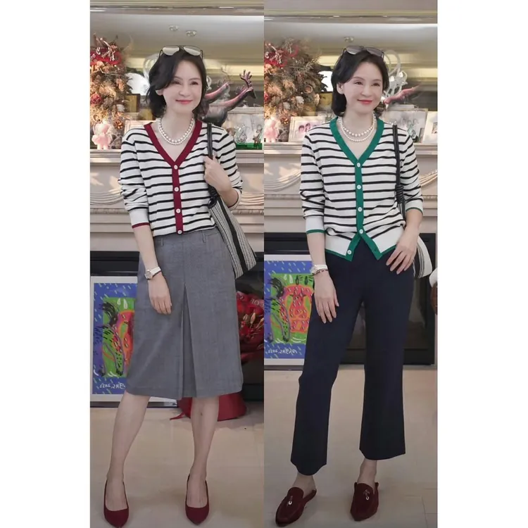 我是摩羯 松弛感条纹衫 南毛扬子120S100美丽诺绵羊毛18针针织衫