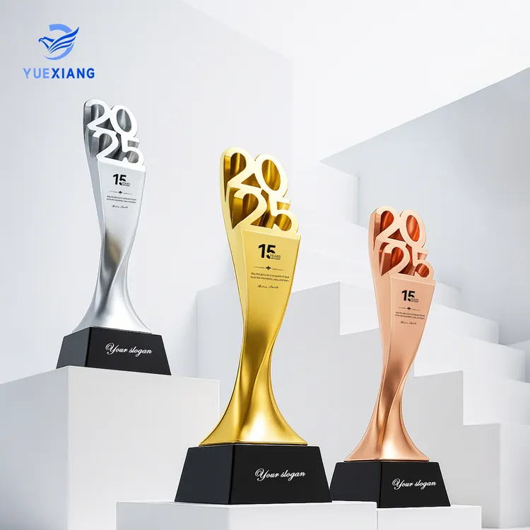 2025新款奖杯定制3D打印树脂金属奖牌公司年会优秀员工颁奖纪念品