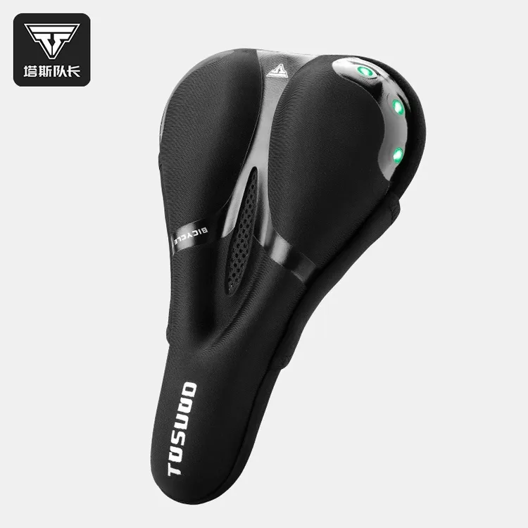塔斯队长自行车坐垫套超软加厚尾灯座套山地车硅胶骑行加厚单车座