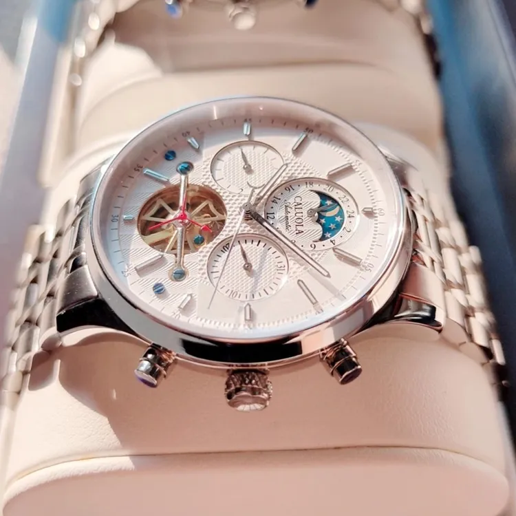 卡罗莱镂空飞轮全自动机械表新锐白领轻商务高档多功能手表腕表