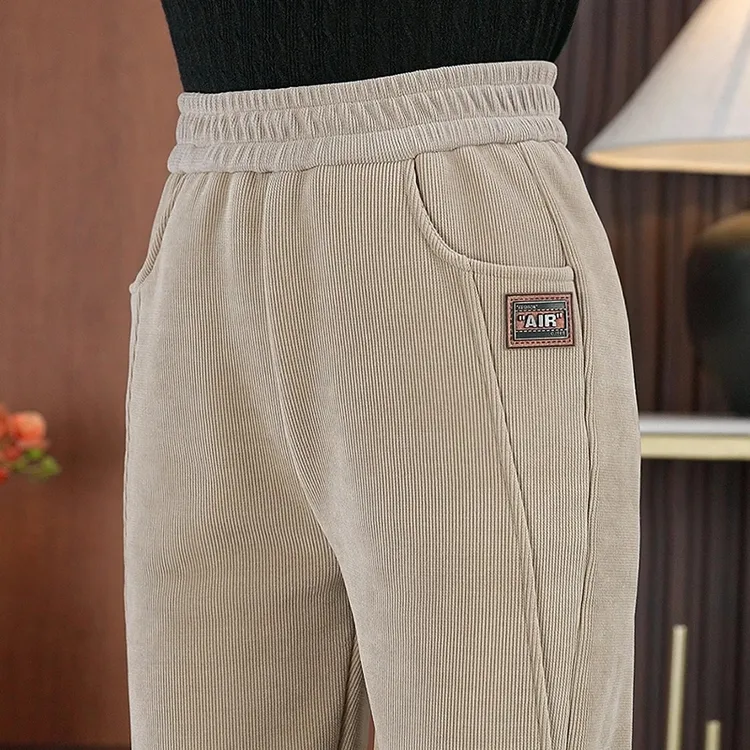 保暖高腰休闲裤裤子韩版春秋长裤宽松冬季洋气