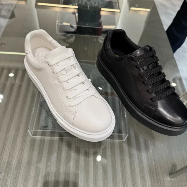 【XL大底】906男士黑白小牛皮净版休闲板鞋