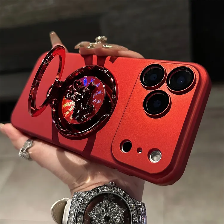 新年款适用苹果17promax手机壳陀螺支架16/15镜头马上有钱保护套