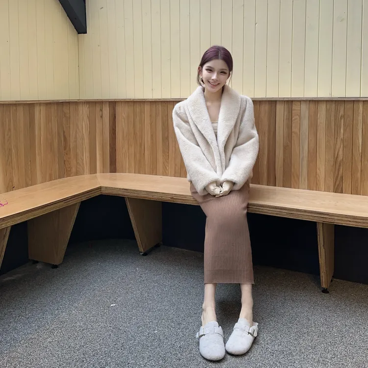 夏媛原创 氛围秋冬 针织半身裙