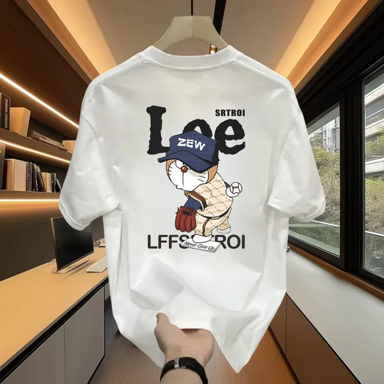 痞帅重磅纯棉休闲短袖T恤男女同款夏季ins潮牌街头宽松圆领上衣潮