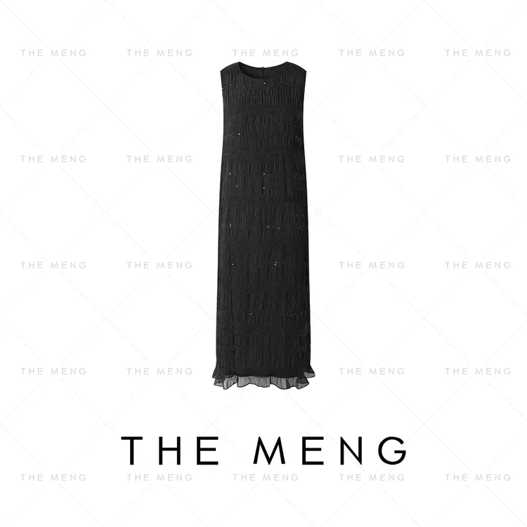 THE MENG【星耀】优雅通勤显瘦百搭小黑裙无袖连衣裙#M252G0016