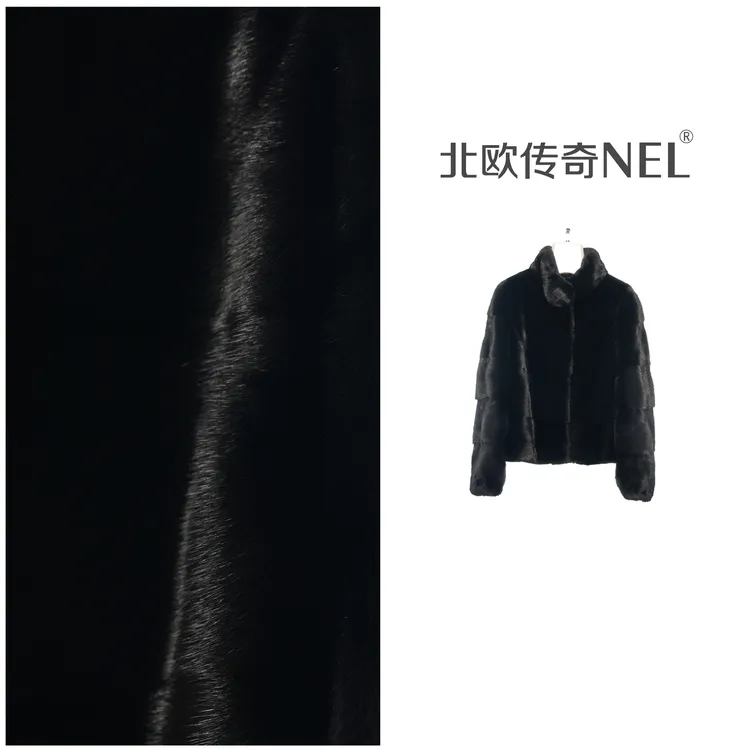 北欧传奇进口短二水光烟霞水貂整貂貂皮大衣水貂外套女（2508）