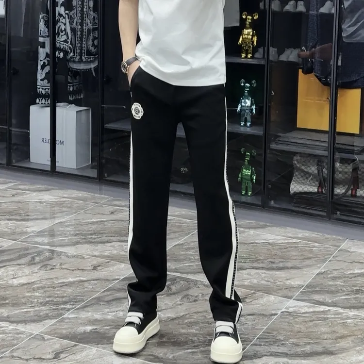 春季定制款男士刺绣百搭直筒休闲裤9656