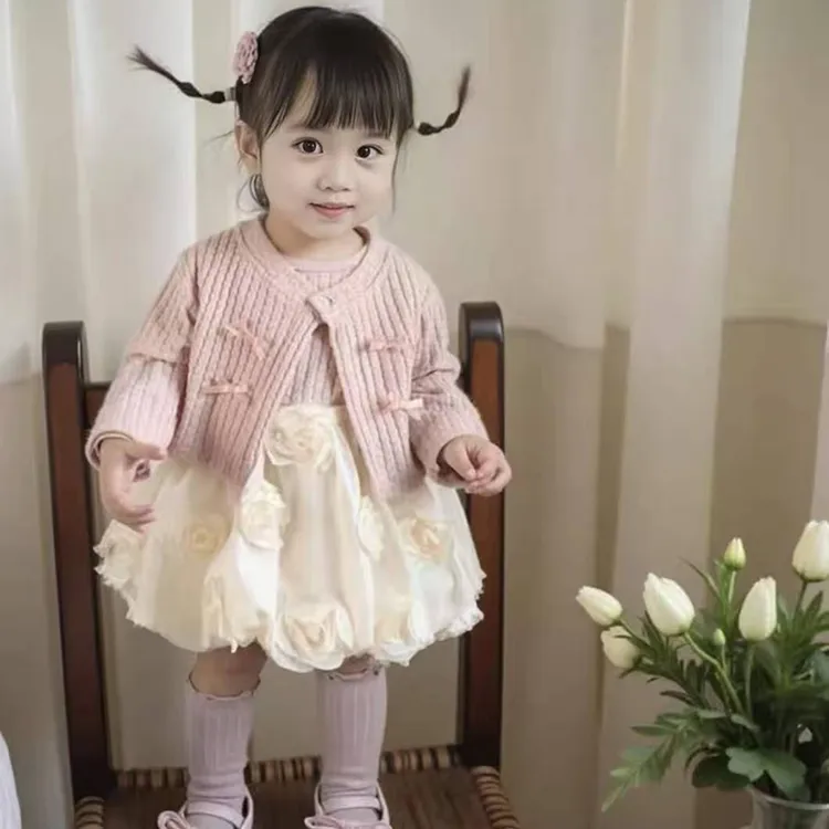 2025秋季礼服荷叶裙女卡通风宝宝百搭日系长袖女童连衣裙