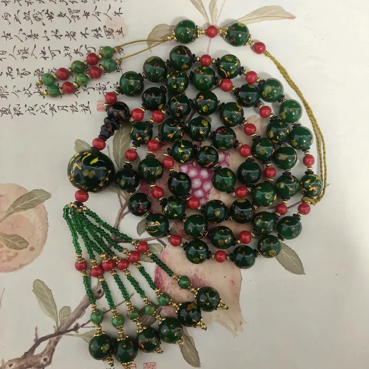 老琉璃绿色凤眼斜挎5090306