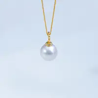 【静姐小院】天使之泪 淡水珍珠S925银万能扣吊坠14-15mm镀金银链