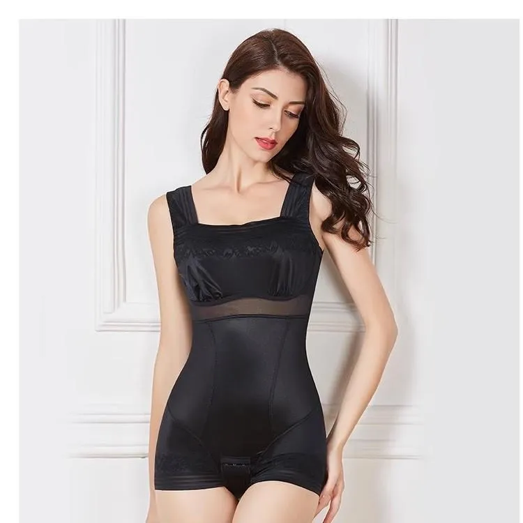 连体塑身衣女超薄款带胸罩一体式束身衣收腹束腰提臀塑形美体内衣