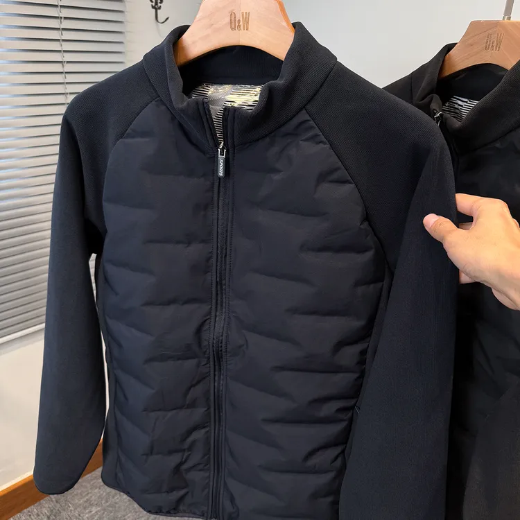 爆款夹克休闲拼接立领棉服男外套2025新款冬季中青年轻薄棉衣服潮