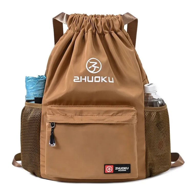 牛津布大容量束口双肩包男女旅行包抽绳背包运动游泳包折叠收纳包