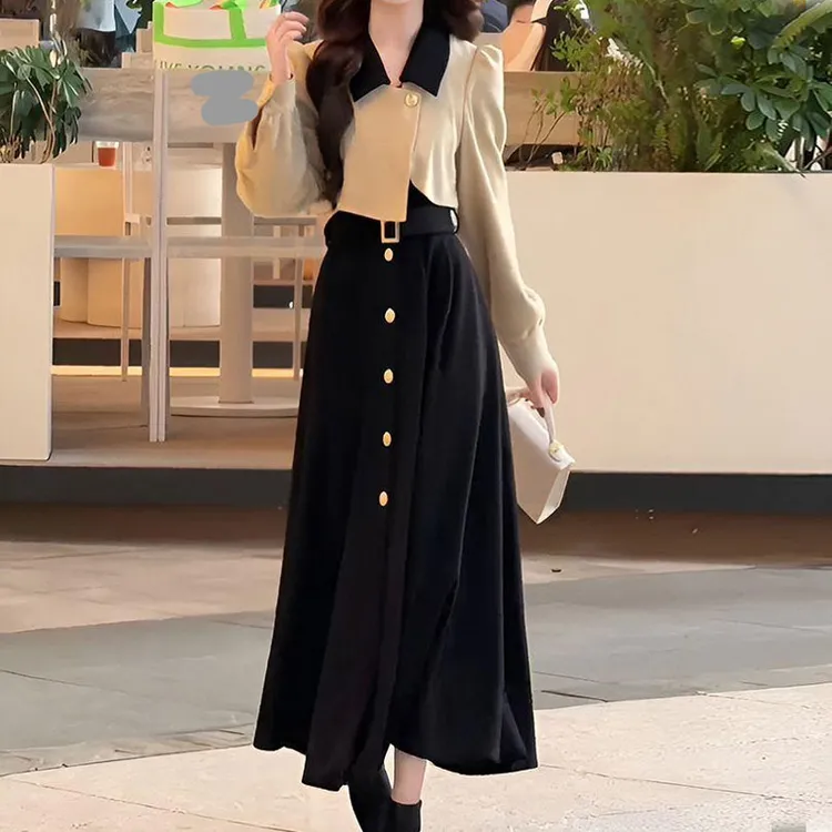 小香风高级感时尚百搭显瘦连衣裙女2025秋新款小众设计感气质裙子