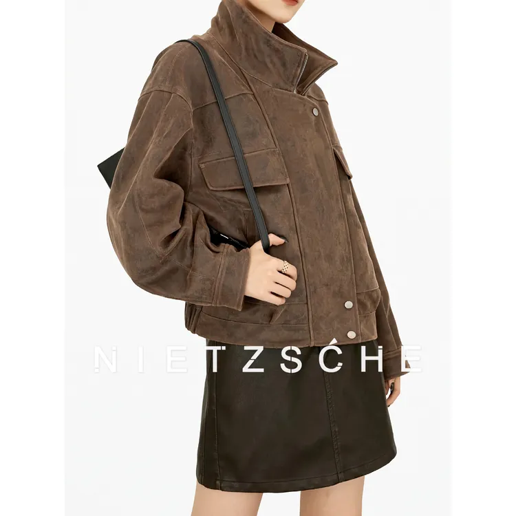 尼采 官方直营|城南旧事|鹅绒外套 松弛感飞行员女羽绒服62062
