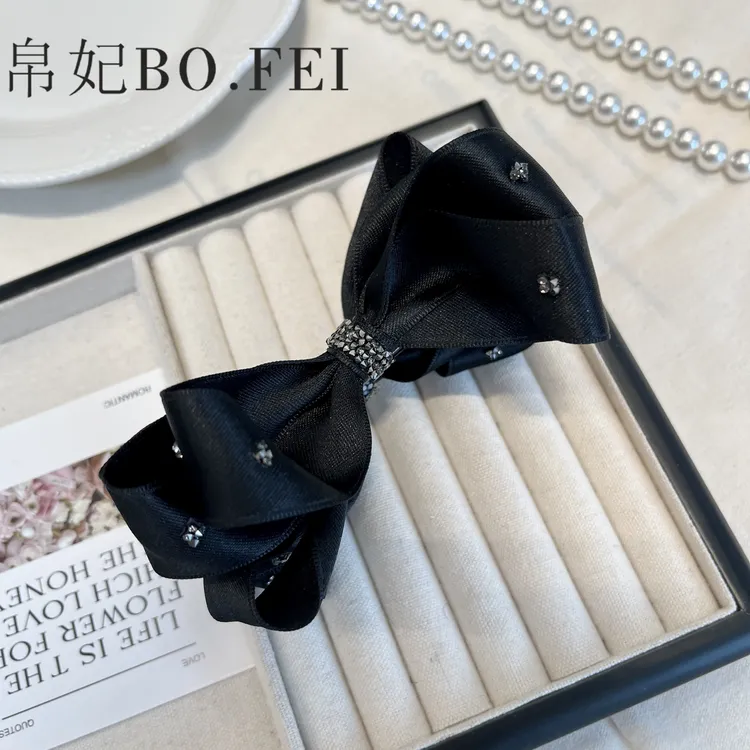 帛妃韩版简约气质感蝴蝶结时尚轻奢香蕉夹发夹发饰