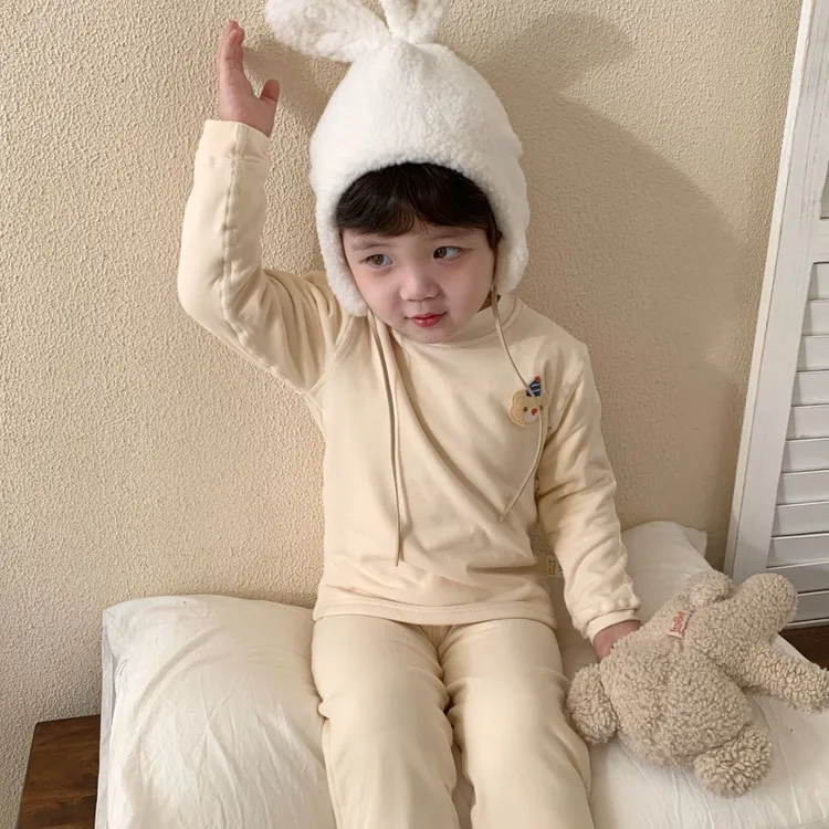 【三小知】华稚【580G】深秋冬款韩系A类无骨加厚双层蚕丝保暖家居服套装