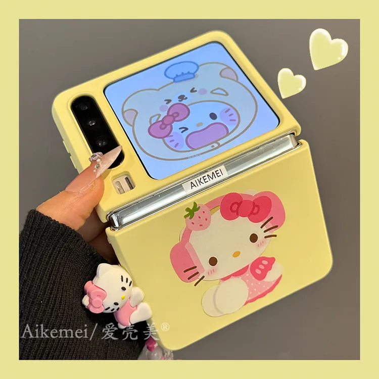 适用华为purax折叠屏手机壳可爱卡通pocket2耳机kt猫立体趴趴公仔