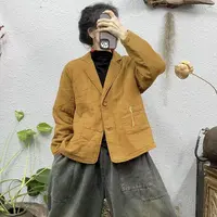 25350夹棉西装两粒扣开扣棉袄外套（长61胸围128