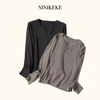 【妮妮珂珂】2025秋冬轻暖系列V领女士百搭显瘦休闲打底衫2619