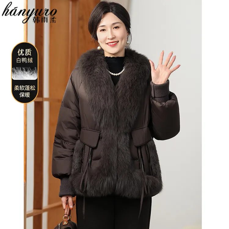 洋气妈妈羽绒服冬装皮草外套2025新款中老年秋冬棉衣女贵夫人品牌