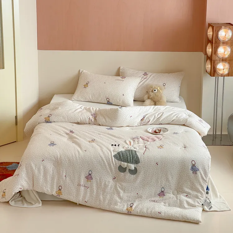 2025新款全棉双层纱贴布绣 抗菌大豆被子被芯 可水洗可机洗