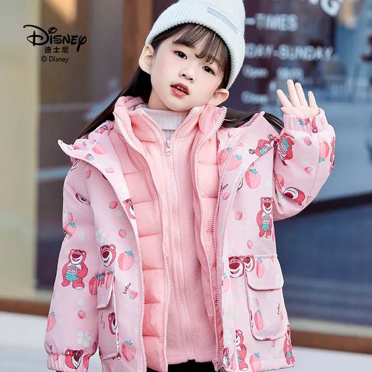 Disney/迪士尼草莓熊冬季外套内胆摇粒绒外套三件保暖加厚户外