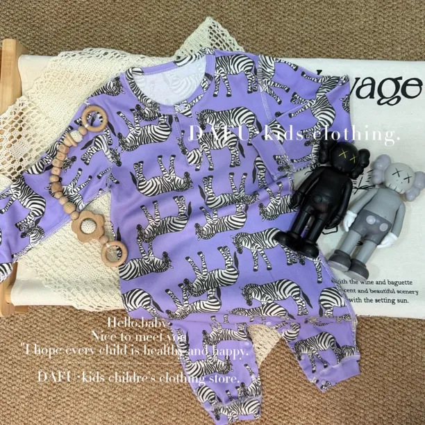 DAFU原创·斑马派对·宝宝小众可爱纯棉长袖包屁衣卡通柔软百搭