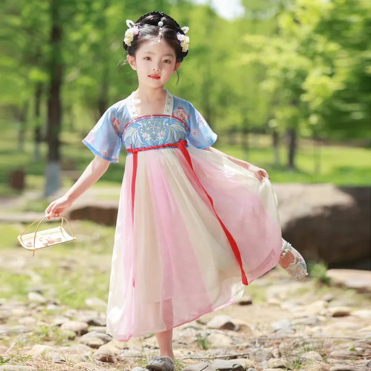 汉服女童2025夏季新款国风高级古装襦裙女宝超仙古风唐装裙子夏装