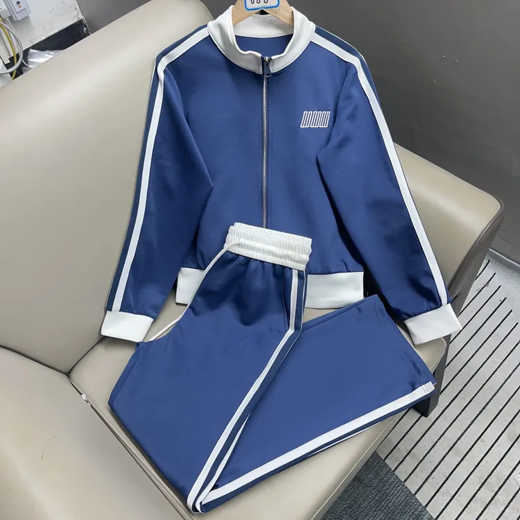 686雾霾蓝#A 深圳南油原创2025时尚运动套装女秋新款显瘦两件套