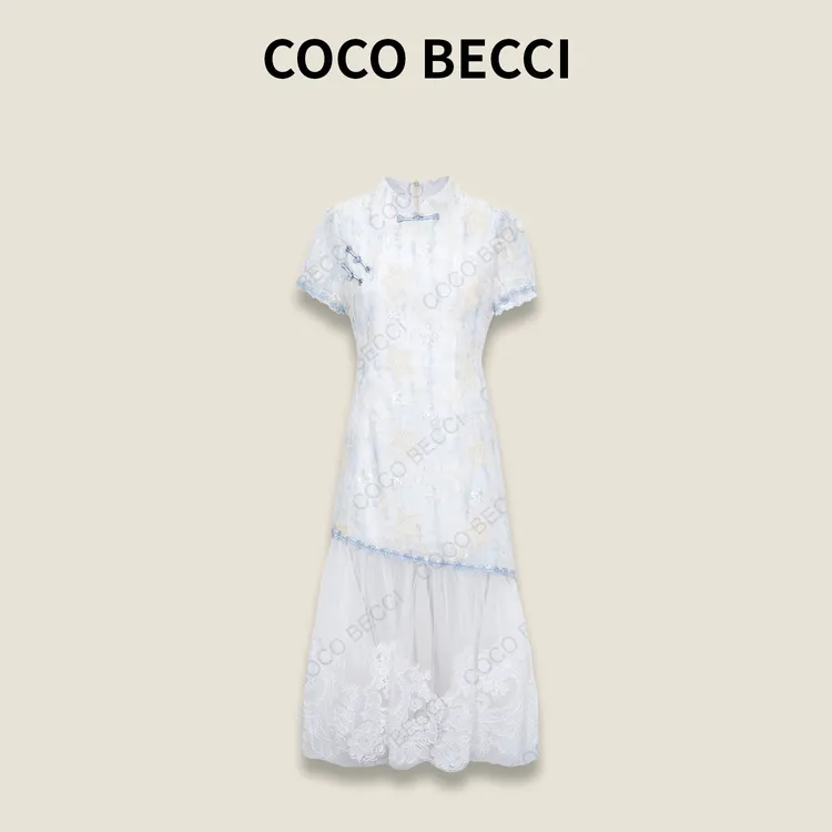 COCO BECCI【云水谣】新中式国风优雅气质刺绣连衣裙CFLJB372132