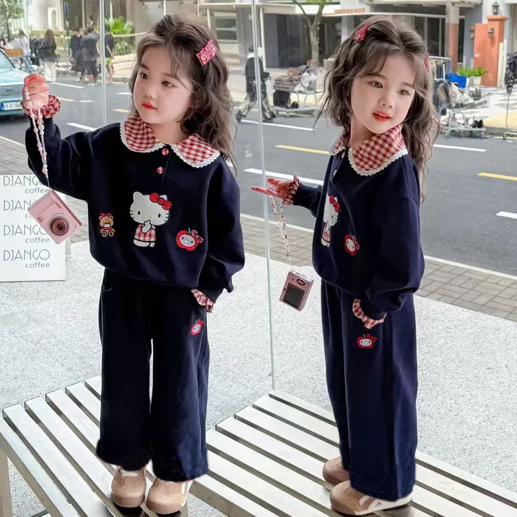 女童卫衣套装春秋装2025儿童新款卡通洋气宝宝休闲小孩长袖两件套