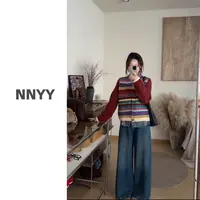 阿虞 复古显白红｜羊毛提花毛衣开衫费尔岛出游穿搭