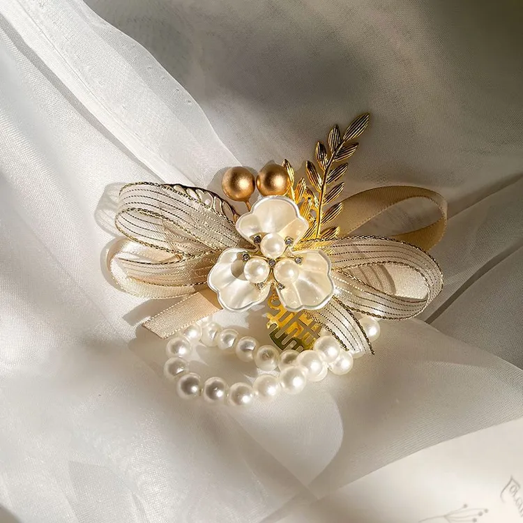 伴娘手腕花新娘姐妹团手花森系韩式婚礼结婚手环父亲新郎伴郎胸针