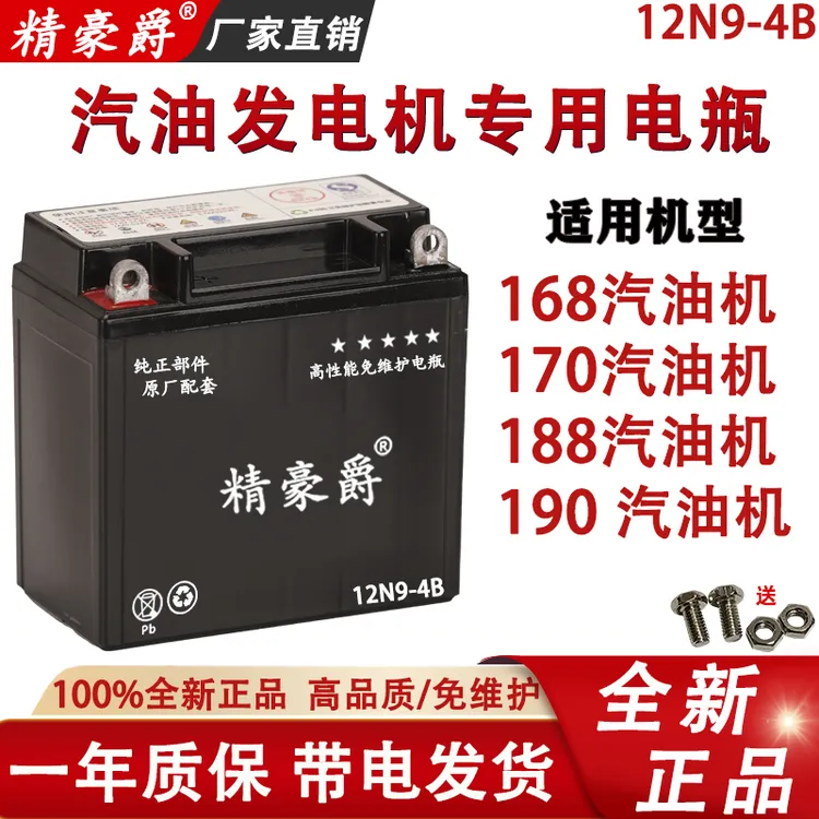 汽油机170188190发动机发电机电起动启动电瓶免维护干电池蓄电池