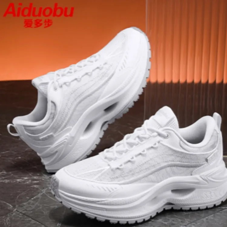 爱多步ADB5132女款增高脉冲按摩梭织鞋面舒适透气防滑休闲老爹鞋