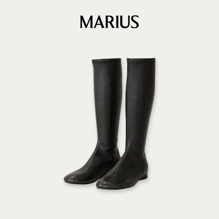MARIUS"咩咩靴"弹力抗皱回弹造型感小圆头长靴