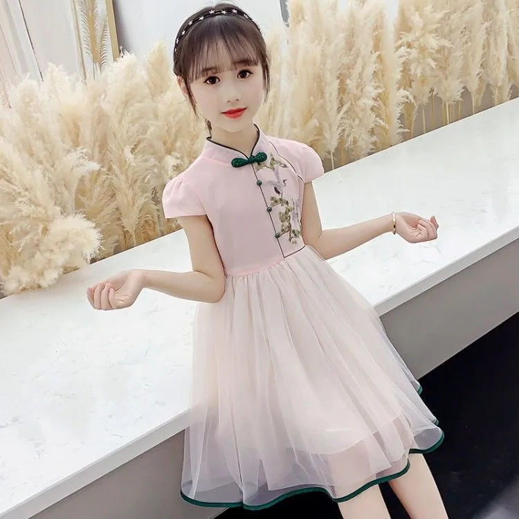 汉服女童夏装连衣裙2025新款儿童中国风古装旗袍裙公主洋气夏季  