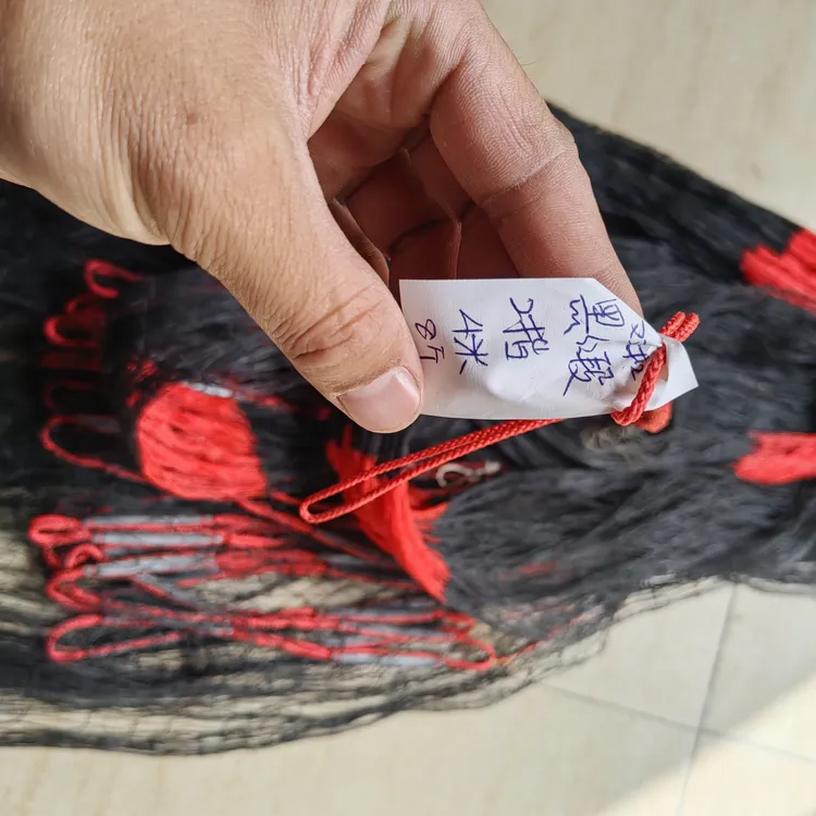 纯手工大力马4编2指双扣黑红段彩4米8斤传统手撒网捕鱼网渔网抡网