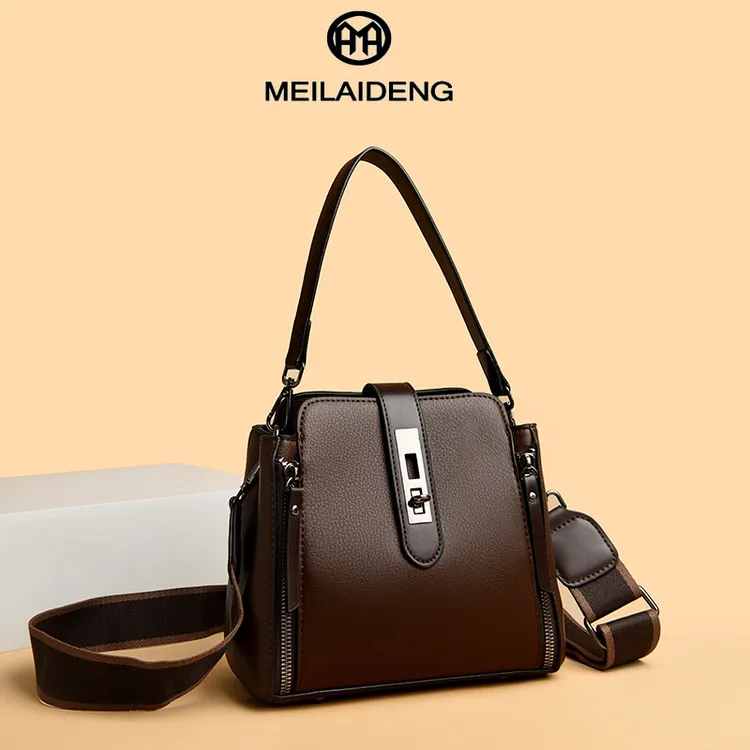 MEILAIDENG美莱登新款时尚百搭高级感水桶包小众休闲多层实用女