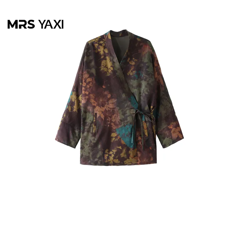 Mrsyaxi新中式真丝香云纱中长款轻薄款鹅绒服YX5091801