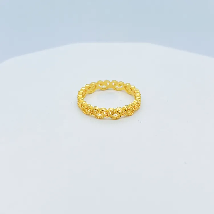 足金9999黄金心心相印戒指