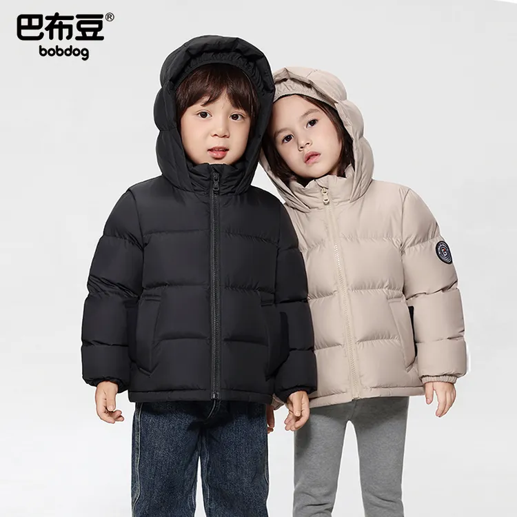 Bobdog/巴布豆户外休闲羽绒服男女童新款秋冬季加厚儿童防风外套